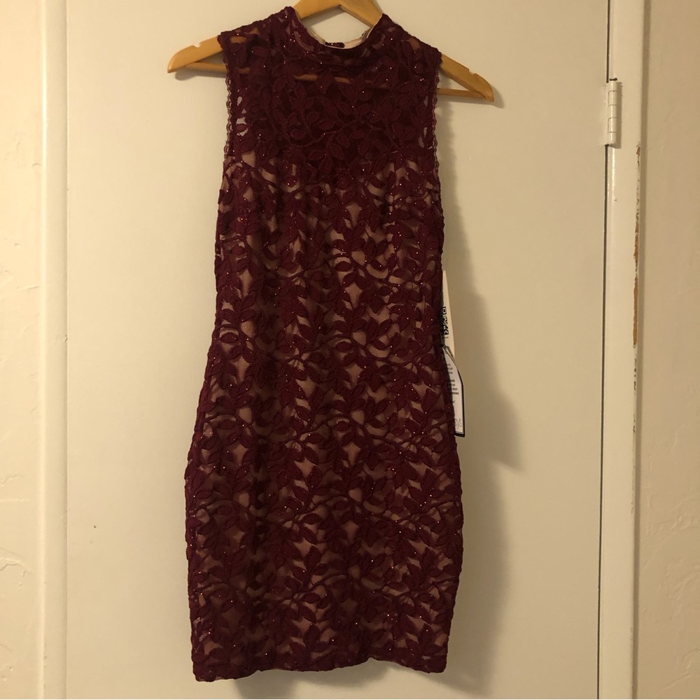 Maroon Lace Dress